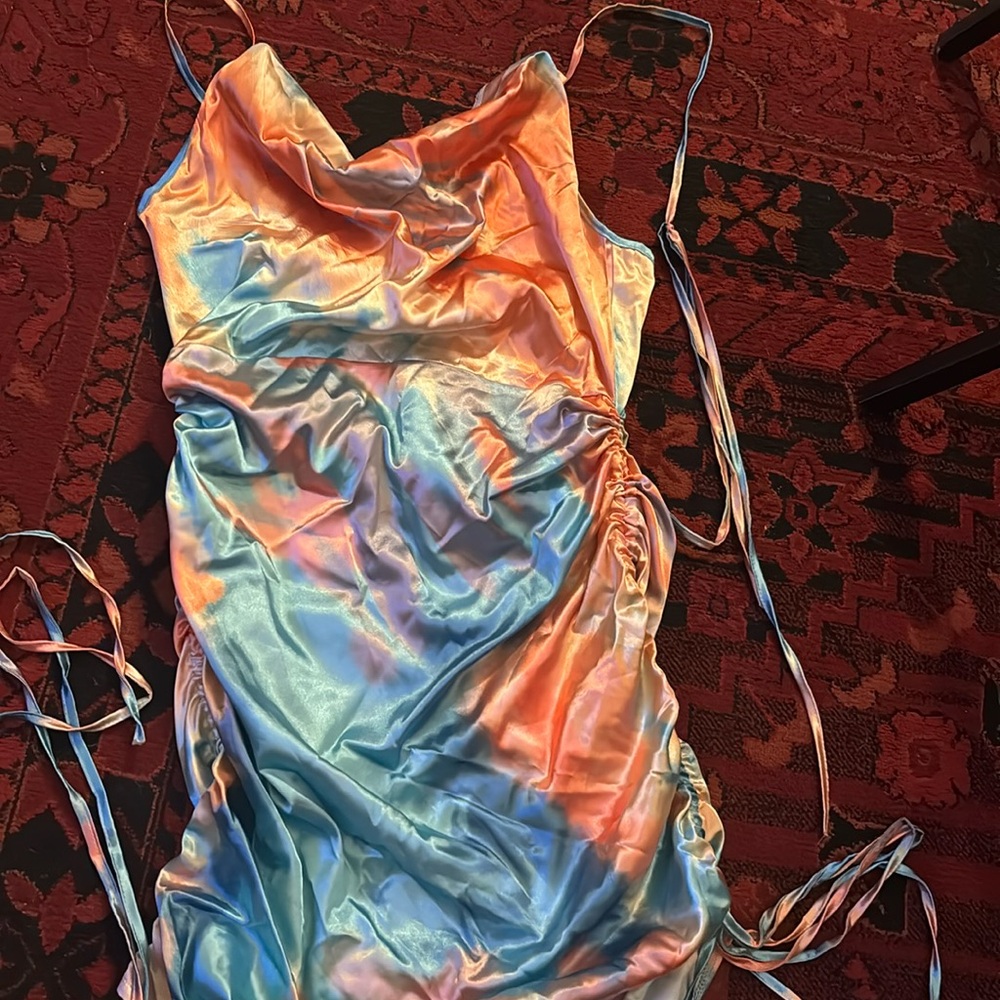 Open back dress with scrunch sides